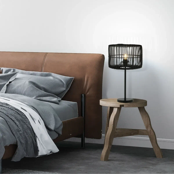 Rustykalna wisząca lampa do salonu 20242 rattanowa pleciona brązowy