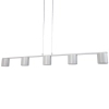 Podłużna lampa wisząca Mila 5 41357 tubki metalowe szare beżowe