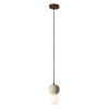 Wisząca lampa Bilo PL0135 Yaskr drewno kamień kula beżowa biała