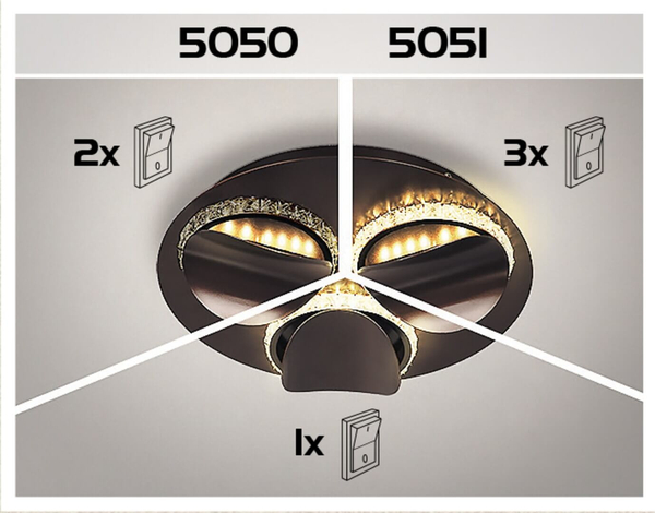 Glamour LAMPA plafon CAPRIANA 5051 Rabalux sufitowa OPRAWA metalowa LED 36W 4000K plafoniera pierścienie z kryształkami brązowe