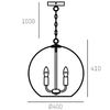 Eklektyczna lampa wisząca Prague p04974ch Cosmolight metal szkło srebrna