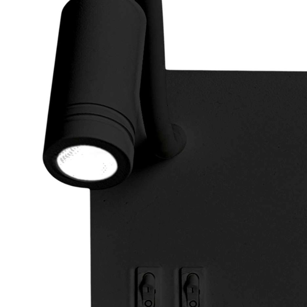 Kinkiet LAMPA ścienna SHELF ML6344 Milagro metalowa OPRAWA półka LED 11W 4000K z portem USB czarna