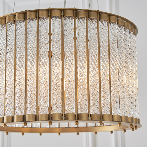 Lampa wisząca z kryształkami L&-181999 Light& tuba hampton złota