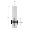 Ryflowana naścienna lampa Ambiente LP-1510/1W GR przezroczysty grafit