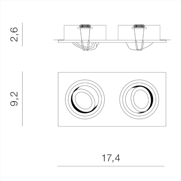 Lampa sufitowa Caro AZ5426 okrągła podwójna miedziana
