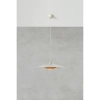 Zwisająca lampa dyski Piny 108877 do jadalni metalowy beżowy