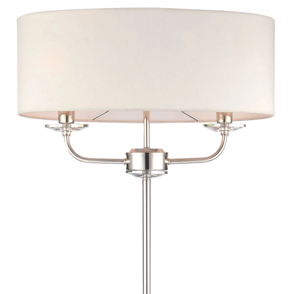 Lampa stojąca Nixon 60803 Endon podwójna owalna klosz ecru nikiel