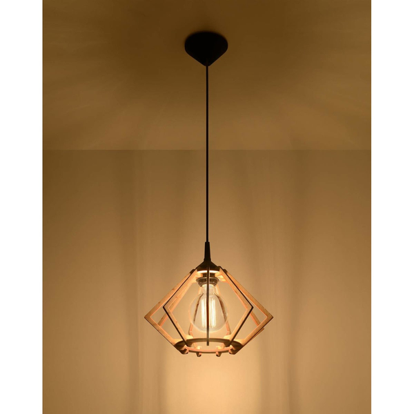 Skandynawska lampa wisząca SL.0393 drewniana do kuchni