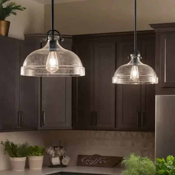 Lampa wisząca nad wyspę Hampton przezroczysta grafitowa szklana 1xE27 ELS-HAMPTON-P-GR