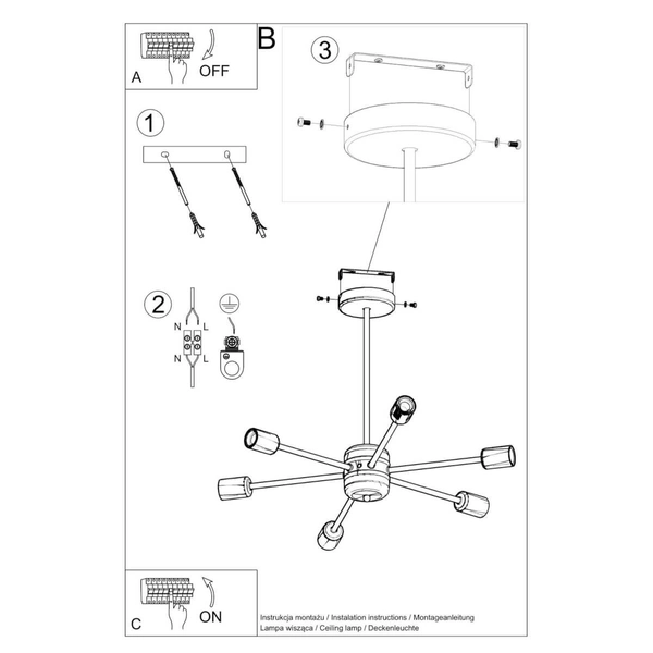 Metalowa lampa wisząca SL.1023 do jadalni nad stół czarna