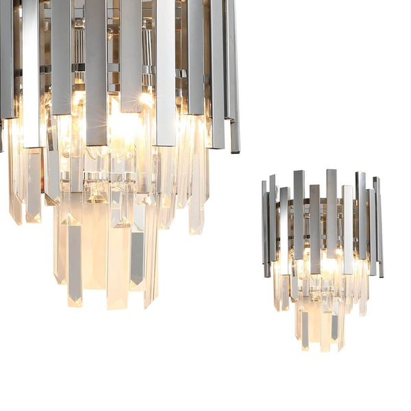 LAMPA ścienna ASPEN ML5995 Milagro kryształowa OPRAWA kinkiet metalowy chrom
