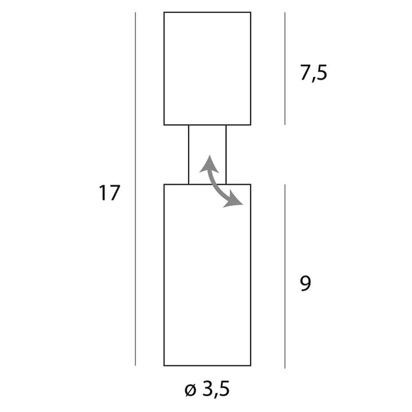 Metalowa lampa sufitowa HALO C0248 Maxlight LED 7W 3000K regulowana tuba czarny