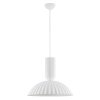 Kopułowa lampa wisząca GIRONTO LE45305 z gipsu ryflowana biała