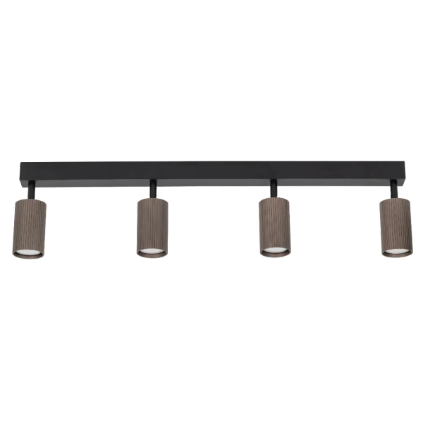 Ryflowana sufitowa lampa Tune 16149 tubki na podsufitce brązowy