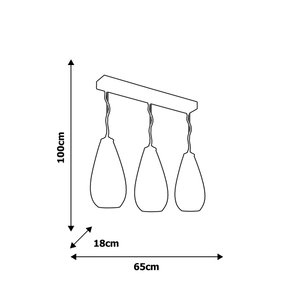 Skandynawska LAMPA wisząca PETRA ML5481 Milagro loftowa OPRAWA szklany ZWIS glamour krople łezki chrom