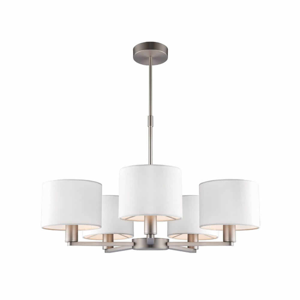 Wielopunktowa lampa wisząca Daley 60257 Endon abażury biały srebrny