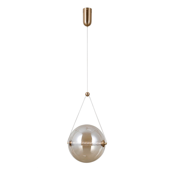 Szklana lampa wisząca Rastia PND-34361-L-HBR-AMB Italux LED 12W 3000K złota