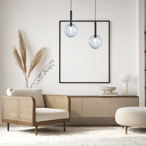 Okrągła wisząca lampa NIKO BLACK ML0329 na korytarz czarna