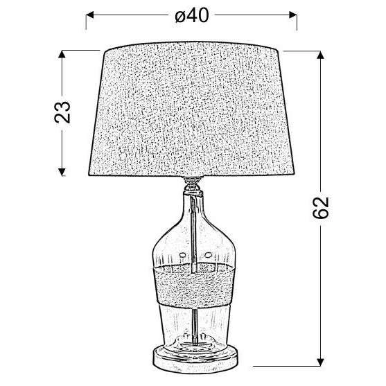 Klasyczna lampa stołowa ECO 41-21519 abażurowa sznurek beżowy przezroczysty