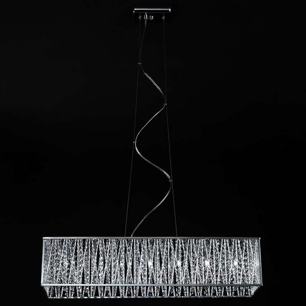Halogenowa LAMPA wisząca VANESSA P0282-07L-F4QL Italux glamour OPRAWA kryształkowy ZWIS crystal chrom przezroczysty