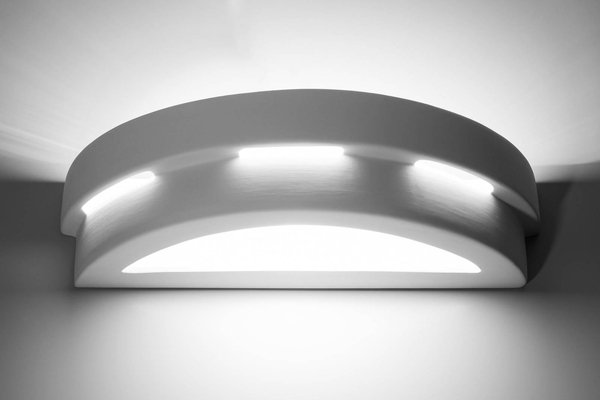 Kinkiet LAMPA ścienna SL.0002 półokrągła OPRAWA ceramiczna przyścienna biała