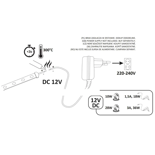 Taśma LED 45W 306500 Polux 2500lm biały pasek 5-metrowy 6500K
