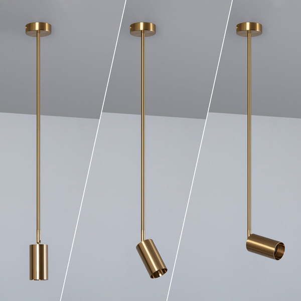 Regulowana lampa wisząca Fin ABR-SLFIN-GU10 Abruzzo metalowa tuba zloty