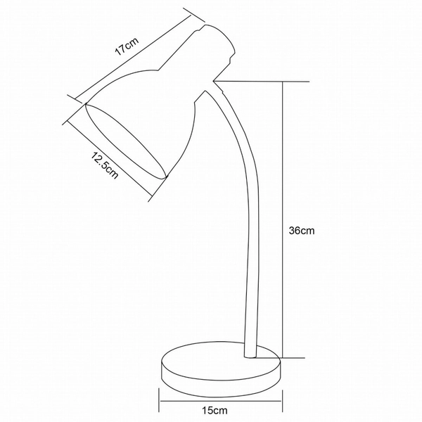 Stojąca lampka na biurko SM-W02-BL metalowa czarny