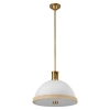 Wisząca lampa nad wyspę Doral QN-DORAL-P-M-WHT kopuła biały mosiądz