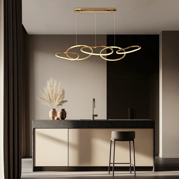 Metalowa wisząca lampa Anneli 34-35646 LED 45W 3000K do salonu złota
