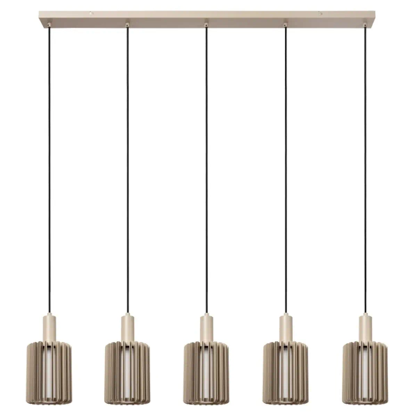 Liniowa wisząca lampa Lambres 45410/05/41 podłużna cylindry beżowa