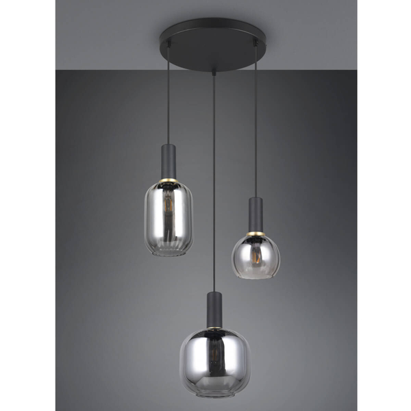 Zwisająca lampa gabinetowa DIVA 319830332 Trio przydymiony czarny