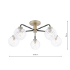 Szklana lampa sufitowa Layney LAI5454-03 kule mosiądz czarne