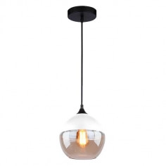 LAMPA wisząca MANHATTAN CHIC NO.1 LA051/P_white_amber szklana OPRAWA ZWIS kula molina bursztynowa biała