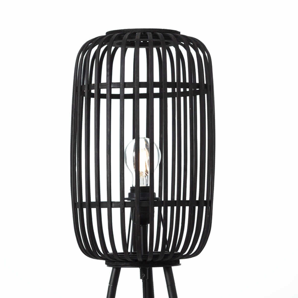 Stojąca lampa podłogowa Woodrow 94977/76 bambusowa czarny