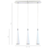 LAMPA wisząca PIETRO WH FH31803-AJ13 WH Italux metalowa OPRAWA stożki sople ZWIS na listwie dzwon biały