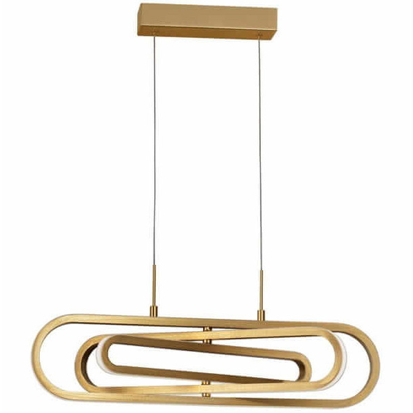 Modernistyczna LAMPA wisząca HOYO LE41399 Luces Exclusivas metalowa OPRAWA loftowy ZWIS LED 50W 3000K podużny złoty