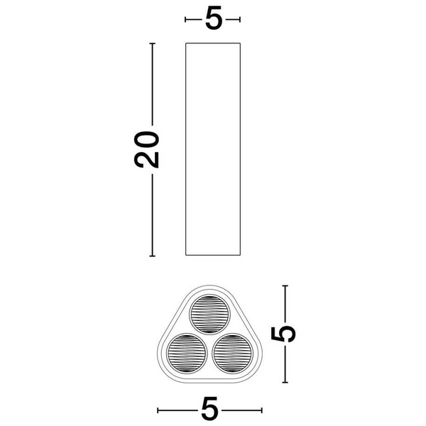 Podłużna lampa sufitowa TACHIRA LE44912 LED 6W 3000K tuba czarna