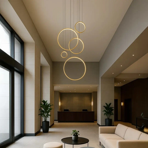 Wisząca lampa pierścienie Saturno ML2325 LED 100W 4000K ringi złoty