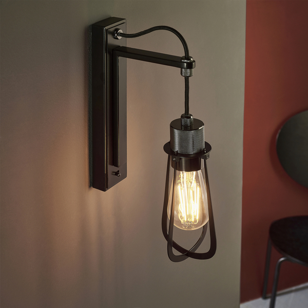 Loftowa lampa ścienna L&-180950 Light& do sypialni czarna chrom