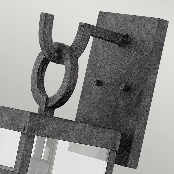 Kinkiet ogrodowy QN-PORTER-L-DZ retro stary cynk czarny