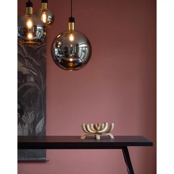 Szklana wisząca lampa Julius 34438/28/65 Lucide loftowa czarna złota