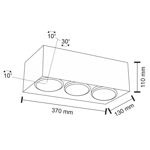 Sufitowa LAMPA natynkowa YATOMI 1212 Shilo regulowana OPRAWA metalowa SPOT czarny