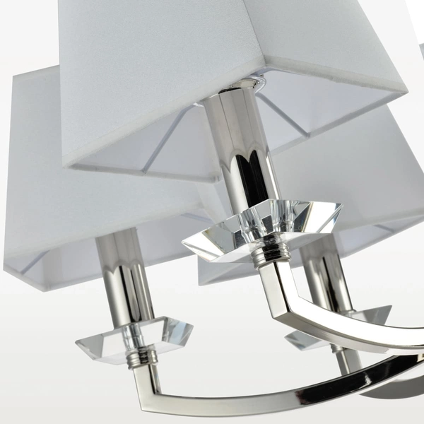 Eklektyczna lampa wisząca Dubai P06346NI-WH Cosmolight metal tkanina nikiel biała