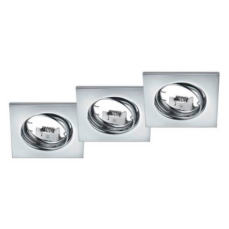 Zestaw trzech lamp sufitowych JURA 650000306 wpuszczane kwadratowe chrom