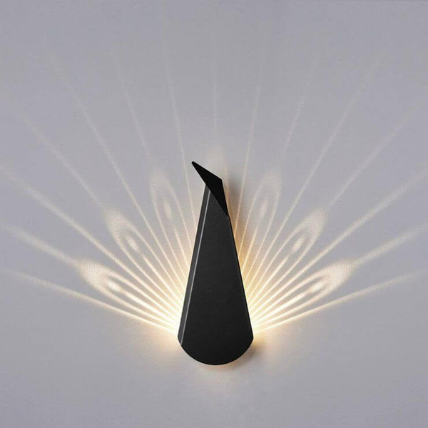 Ścienna lampa ORIGAMI PAWN-B metalowa paw LED 3W 3000K kinkiet czarny