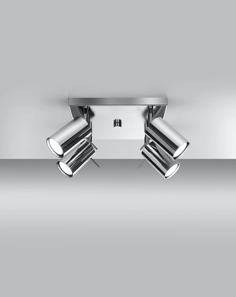 LAMPA sufitowa SL.0730 metalowa OPRAWA kwadratowa SPOT regulowane tuby chrom