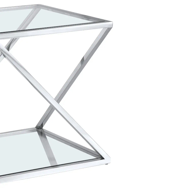 Boczny stolik szklany Imperial IM-ST1674S Cosmolight przezroczysty srebrny