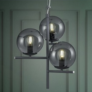 Modernistyczna LAMPA wisząca PURE  302000342 Trio loftowa OPRAWA szklane kule zwis grafitowy przydymiony