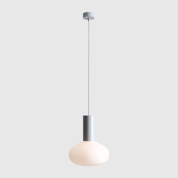 Lampa nad stół wisząca Flo Grey M 7000G22_M owalna szara